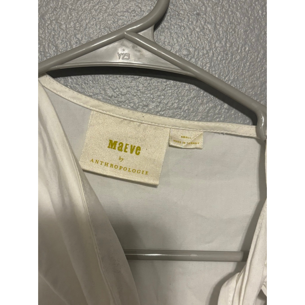 Anthropologie Maeve White Poplin Tie Bow - Picture 5 of 5